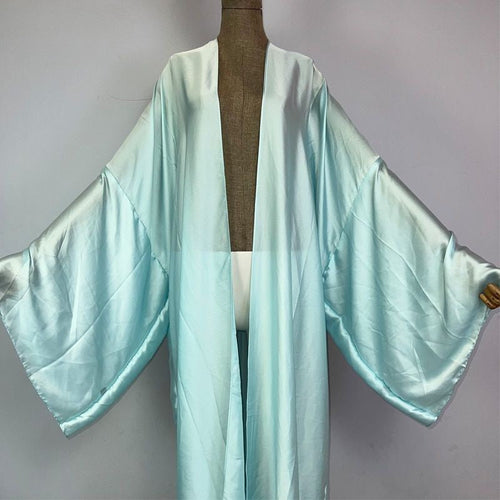 Aqua Blue Silk Kimono
