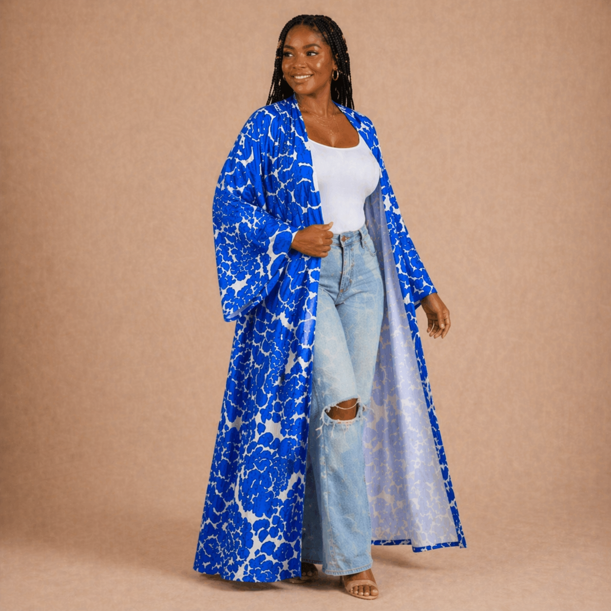 Sapphire Bloom Kimono