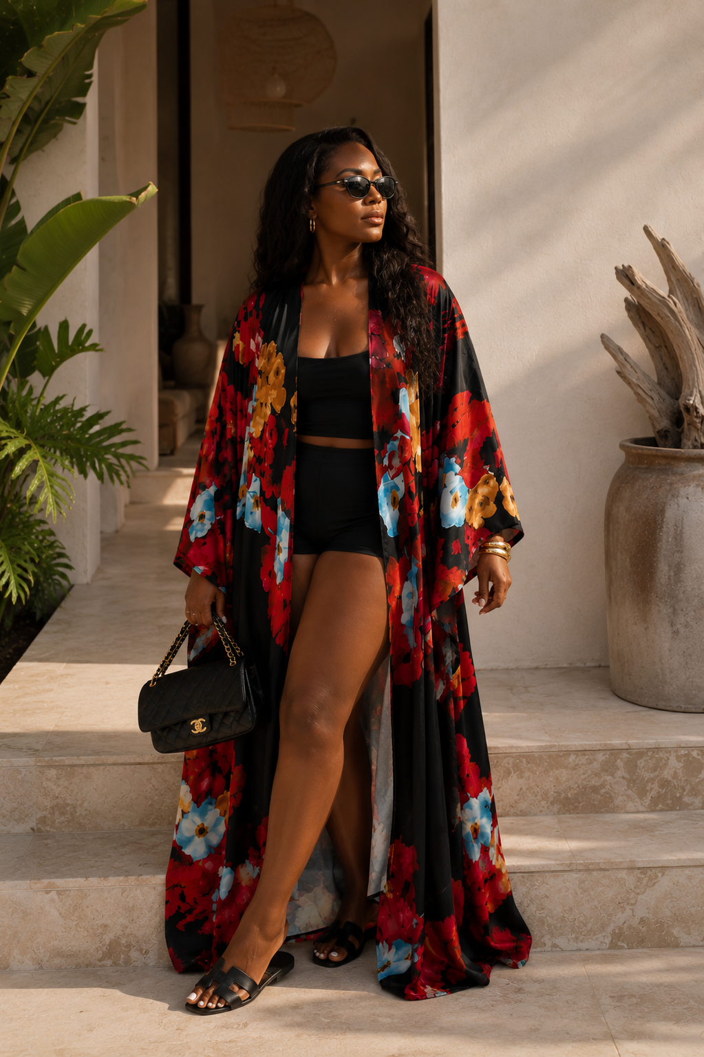 Fire & Ice Floral Kimono
